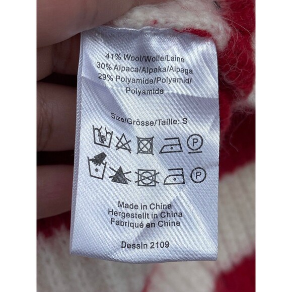 BAUM UND PFERDGARTEN Chikita Striped Wool-alpaca Blend Turtleneck Sweater small - Picture 7 of 11